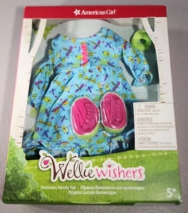 American Girl Wellie Wishers Fantastic Firefly Pj's Pajamas Slippers Outfit Set - Picture 1 of 2