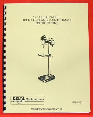 DELTA-MILWAUKEE 14" Drill Press DP-220 Owners Instructions & Parts Manual 0239 - Image 1 of 4
