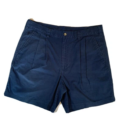 Pantalones Cortos Chinos Plisados Azul Marrón Para Hombre 36 Algodón Informales Aire Libre Playa Foto 1 de 4