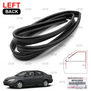 Passend für Toyota Corolla Altis Limousine 2002 - 06 Türglas hinten LH Laufkanal Filz - Bild 1 von 10