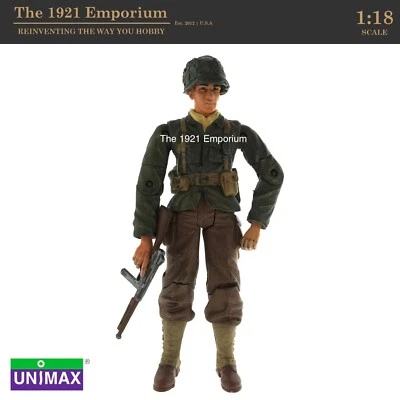 ☆ 1:18 Unimax Toys Forces of Valor Bravo Team WWII US Army Thompson Soldier Fig. - Image 1 of 3