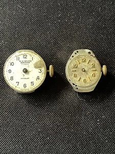 Lote de piezas de reloj suizo vintage - FEF372 R.H. esfera de madera, movimiento de 15 joyas, repuestos - Imagen 1 de 6