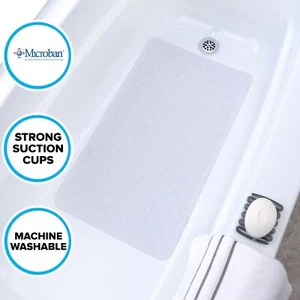 Medium, Large & Extra Long Rubber Bath Safety Mat with Suction Cups for Tubs - Picture 1 of 11
