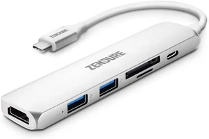 6in1 USB-C Hub 49W PD Digital AV Port Adapter-Kabel HDMI 4K USB 3.0 3.1 micro-SD - Bild 1 von 3
