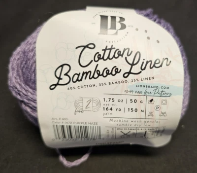 LB Cotton Bamboo Linen Yarn~Purple Haze~Fine/2Wt~40% Cotton/35% Bamboo/25% Linen - Image 1 of 2