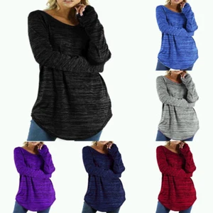 Tunic Top Jumper Women Casual Loose T-shirt Baggy Pullover Plus Size Long Sleeve - Picture 1 of 9