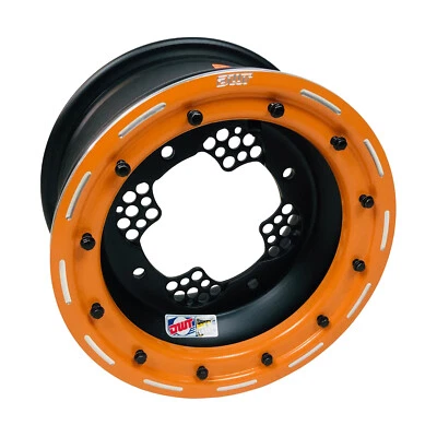 DWT ROK'N LOK Front Orange Beadlock Rim Wheel 10" 10x5 3+2 4/144 LTR450 LTZ400 - Image 1 of 3