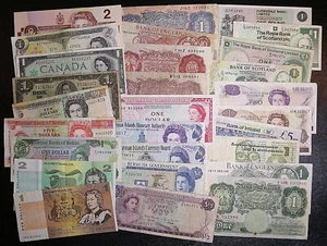 28 different Great Britain & Commonwealth banknotes SEE LIST #15771 - Picture 1 of 1