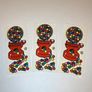 3 Vintage 80’s BJ Decal Specialties Clear Sticker Strip Gumball Machine - Picture 1 of 7