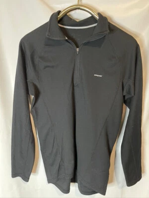 Pulôver Patagonia masculino leve ciclismo jersey preto 1/4 zíper manga longa - Imagem 1 de 4