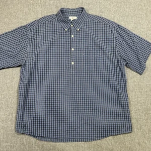 Vintage J Crew Oarsman Shirt Sz 2XL Plaid Popover Half Placket Blue Workwear - Picture 1 of 10