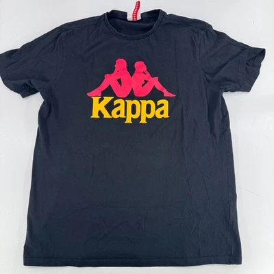 Camiseta Kappa PARA HOMBRES Negra Gráfico Logo Manga Corta Cuello Redondo TALLA XL Foto 1 de 4