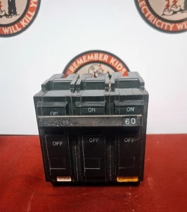 GE THQL32060 3P 60Amp 240VA Circuit Breaker SHIPS SAME DAY - Picture 1 of 2