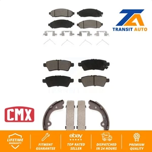 Front Rear Ceramic Brake Pads And Parking Shoes Kit For Nissan Pathfinder Xterra - Picture 1 of 12