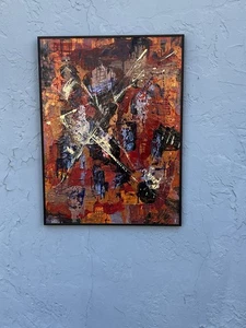 Donna Orme Original Abstract Art Autumh 18x24 Acrylic On Board  - Picture 1 of 13