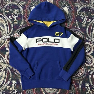 Polo Ralph Lauren Alpine Polo Racing Sweatshirt Hoodie Boys Medium Colorblock 67 - Picture 1 of 10
