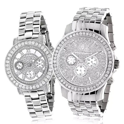 Reloj Diamante Acero Inoxidable Hombre y Mujer | Luxurman 46 mm Foto 1 de 4