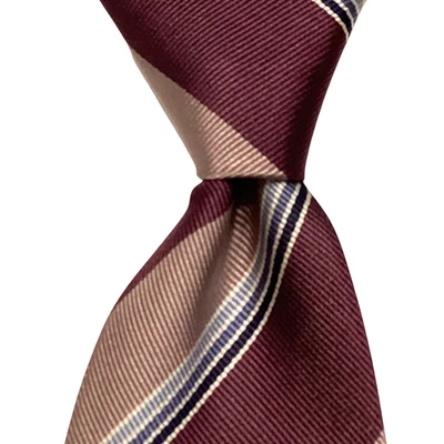 Corbata clásica de seda para hombre Dolce & Gabbana ITALIA lujo a rayas malva/bronceada usada en excelente estado Foto 1 de 3