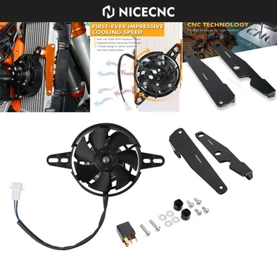 Soporte de ventilador de refrigeración de radiador CNC para Husqvarna FE250 FE350 FE450 FE501 2017-2023 Foto 1 de 4