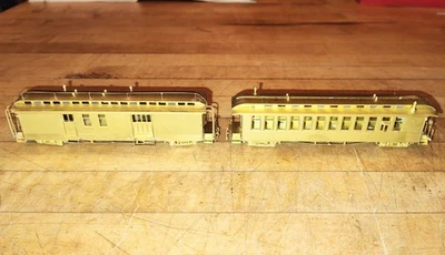 Key Imports HOn3 Brass D&RGW “Chili line” Train 2-Car Set Coach & Short RPO Nice - Image 1 of 4