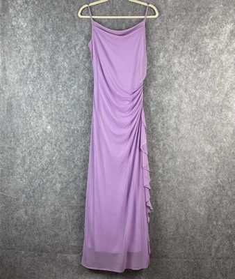 Винтажный город треугольники макси выпускное платье M Hoco платье для официальных приемов фиолетовый блестящий фея Y2K - Изображение 1 из 4