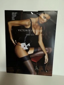 Victoria’s Secret Very Sexy Thigh Highs Satin Top Black A NEW - Picture 1 of 2