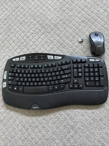 Logitech K350 Bezprzewodowa ergonomiczna klawiatura + mysz M510 z kluczem sprzętowym USB - Zdjęcie 1 z 1