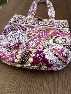 Retired Vera Bradley Very Berry Paisley Tote Handbag Bag Pink Purple White READ - Image 1 of 4