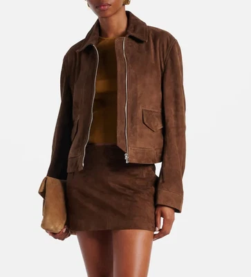 Womens Brown suede Leather Jacket Pure Suede Casual Custom Size XS S M L XL 2XL - Image 1 of 4