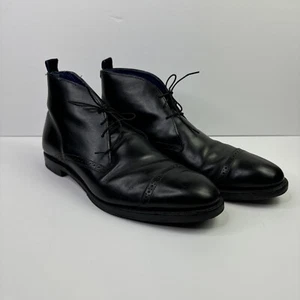 ALLEN EDMONDS BLACK LEATHER BLEECKER STREET CAP TOE LACE UP CHUKKA BOOTS 10D - Picture 1 of 20
