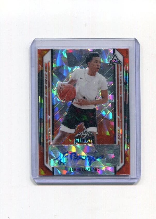 2021-22 Leaf Metal Autographs Orange Crystal Johnuel Fland Rookie Auto 1/4 - Image 1 of 1