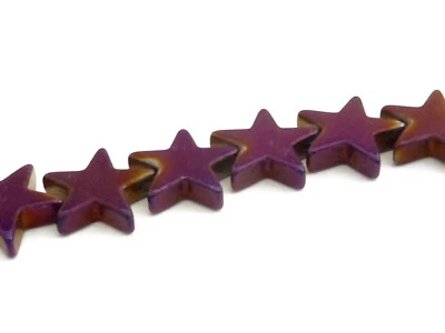 Hämatitperlen Stern 8 mm lila Strang ca. 65 Perlen Spacer nenad-design AN595 - Bild 1 von 4