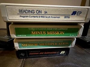 FOUR Texas Instruments TI-99/4A Cartridges RARE - Picture 1 of 13