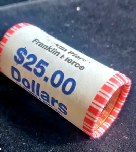 Franklin Pierce $1 Presidental Coin - $25 Roll -Uncirculated Collectables! - Picture 1 of 4