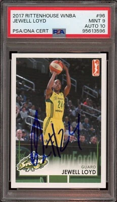 2017 Rittenhouse WNBA #96 Jewell Loyd Signed Card Auto Psa MINT 9/GEM MINT 10 - Image 1 of 2