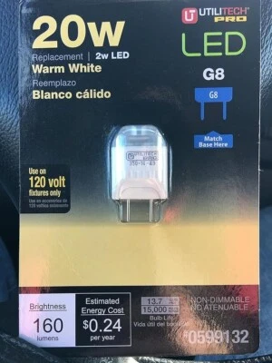 Utilitech PRO G8 2w LED 120 volt single bulb - Image 1 of 2