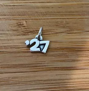 Sterling Silver 9x9mm Small '27 Birth Anniversary Wedding Graduation 2027 Charm - Picture 1 of 2