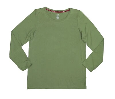 HUE Sleepwear Solid Color Long Sleeve Round Neck Women's Pajama T-Shirt Top NWT - Image 1 of 2