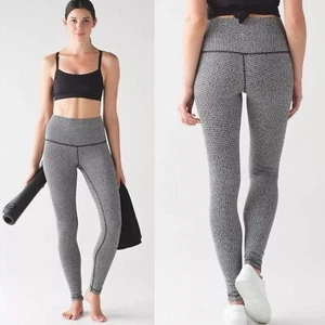 Lululemon Wunder Unterleggings Gr. 2 (Hi-Rise) 30" Hahnentritt schwarz Gym Preppy - Bild 1 von 12