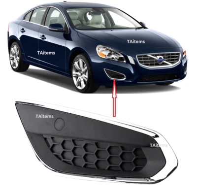 REJILLA PARACHOQUES INFERIOR DELANTERA DERECHA + MOLDURA CROMADA SE ADAPTA A VOLVO V60 S60 2010-2013 Foto 1 de 4