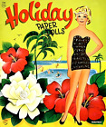 Vintage Uncut 1940s-50s Holiday Paper Dolls Reproduction, 3 Dolls