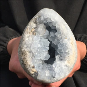 2.92LB Natural Blue Geode Stone Reiki Gem Quartz Crystal Mineral Healing XL2749 - Picture 1 of 14