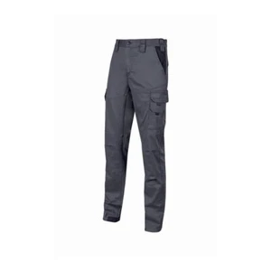 Pantalone da lavoro in cotone elasticizzato U-Power Guapo Grey Iron ampie tasche - Foto 1 di 4