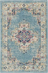 2 Fuß x 3 Fuß hellblau Southwestern Power Webstuhl Vorleger - Bild 1 von 6