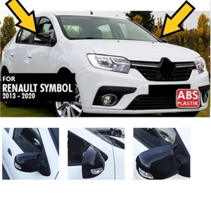 Cubierta de espejo retrovisor para Renault Symbol Logan Sedán piano negro vista lateral tapa - Imagen 1 de 2