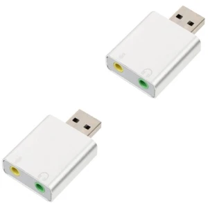 2 Pack Externe Soundkarte USB-Audio Externer Stereo-Sound-Adapter - Photo 1/12