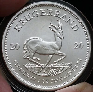 Sudáfrica 2020 1 Rand Krugerrand 1 oz ronda de plata fina - UNC - Imagen 1 de 3