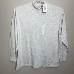 Field Gear Long Sleeve Shirt Mock Neck Heathered White Large New - Picture 1 of 4