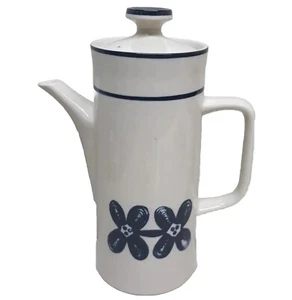 Vintage Stoneware Pitcher Coffee Karaffe Design Four pattern "Blue" - Picture 1 of 9
