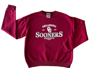 Vintage Oklahoma Sooners Crimson Sweatshirt Pullover Crewneck OU Kids Size 14 - Picture 1 of 11